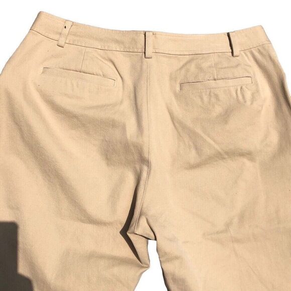 Lauren Ralph Lauren Tan Chino Pants Womens 16 Beige Cropped Classic Cuffed Capri - Picture 4 of 5